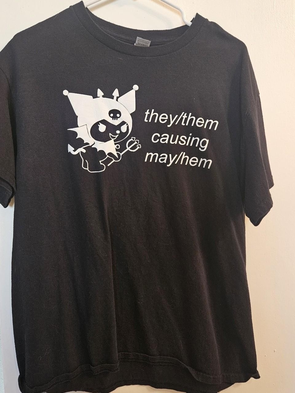 they/them causing may/hem kuromi t-shirt